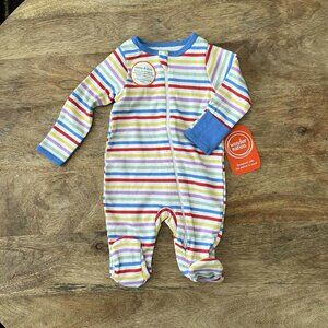 New: Newborn Colorful Stripe Sleep & Play w/ Mitten Covers-Pajamas